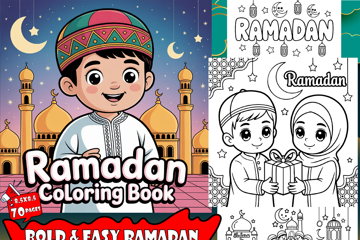 Bold & Easy Ramadan Coloring Book, a Seasonal Illustration by Design Zone (Photo 1 of 5)