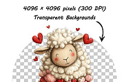 Whimsical Valentine Sheep Clipart, a Graphic by one-touch (Thumbnail 10 of 16)