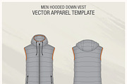 Men Hooded Down Vest Fashion Flat, an Illustration by VECFASHION (Thumbnail 3 of 3)