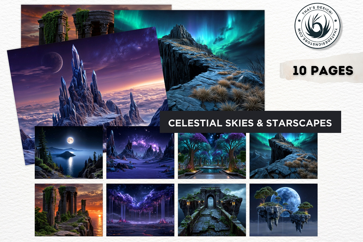 Fantasy RPG Backdrop Digital Papers, an Illustration by ThatsDesignArt (Photo 7 of 10)