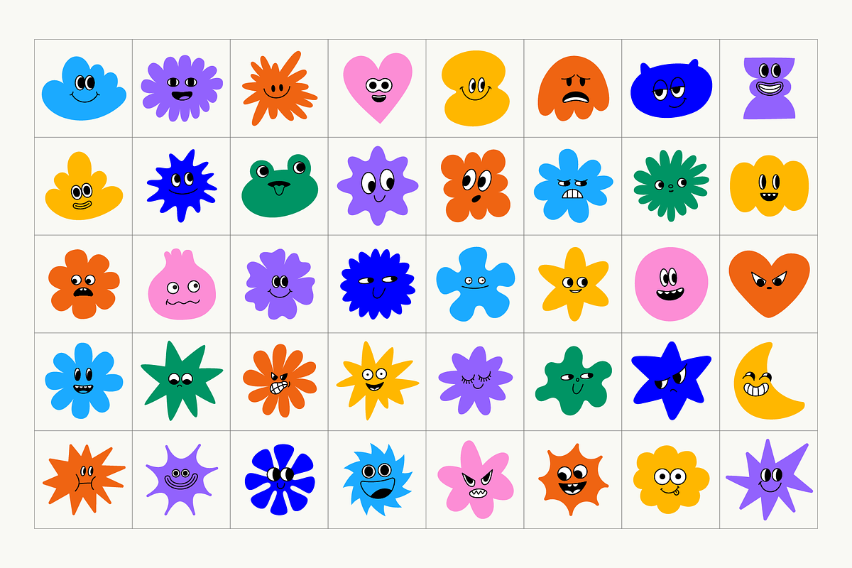 Doodles, vector funny mascots, a Graphic by venimo (Photo 5 of 9)