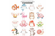 Cute Animals Watercolor Clipart Set, an Animal Illustration by CharmClipart (Thumbnail 11 of 20)