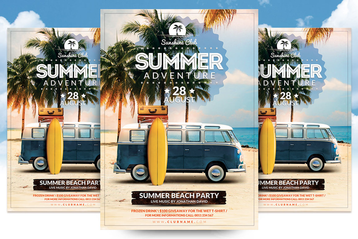 Summer Adventure Flyer Template, a Flyer Template by Briell Design (Photo 1 of 3)