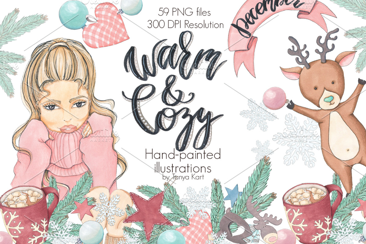 Warm & Cozy Hand-painted collection, an Object Graphic by Tanya Kart (Photo 1 of 14)
