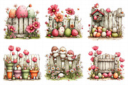 Whimsical Easter Eggs Fence Clipart, an Illustration by Daily.Designs (Thumbnail 4 of 7)