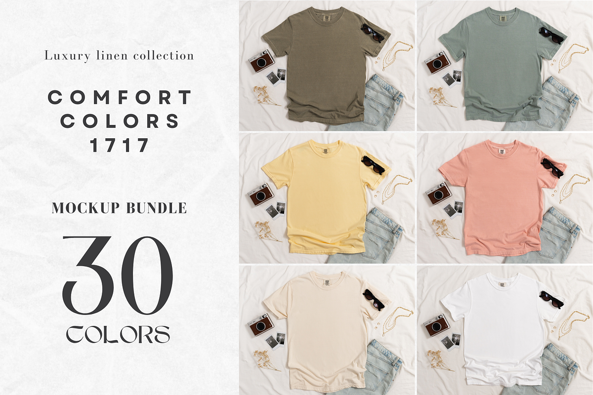 Comfort Colors 1717 Mockup Bundle, a Shirt Mockup by Moda Mocks (Photo 1 of 5)