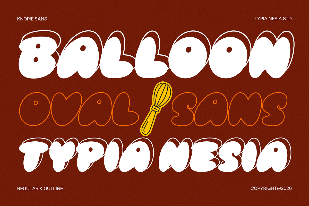 Knopie - Playful Balloon Y2K Font, a Sans Serif Font by Typia Nesia (Photo 4 of 10)