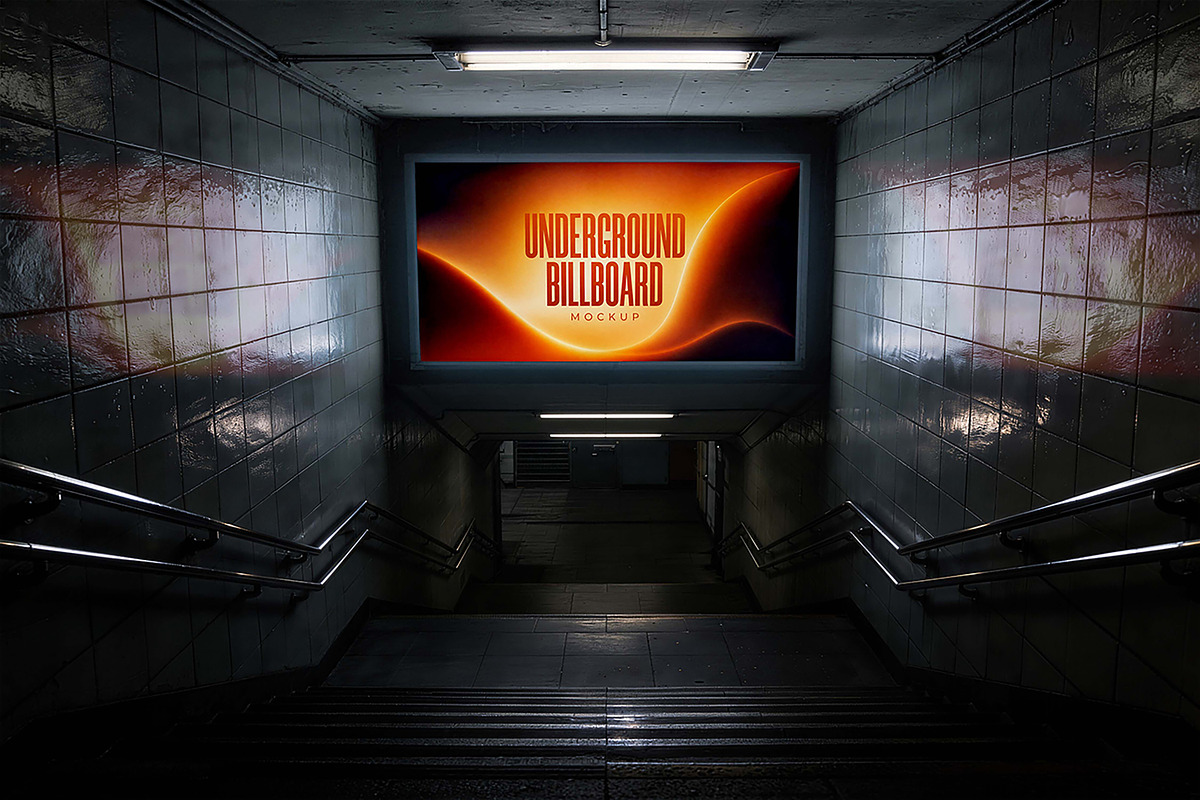 Underground Billboard Mockup, an Advertising Mockup by Pitchlook.Studio (Photo 2 of 4)