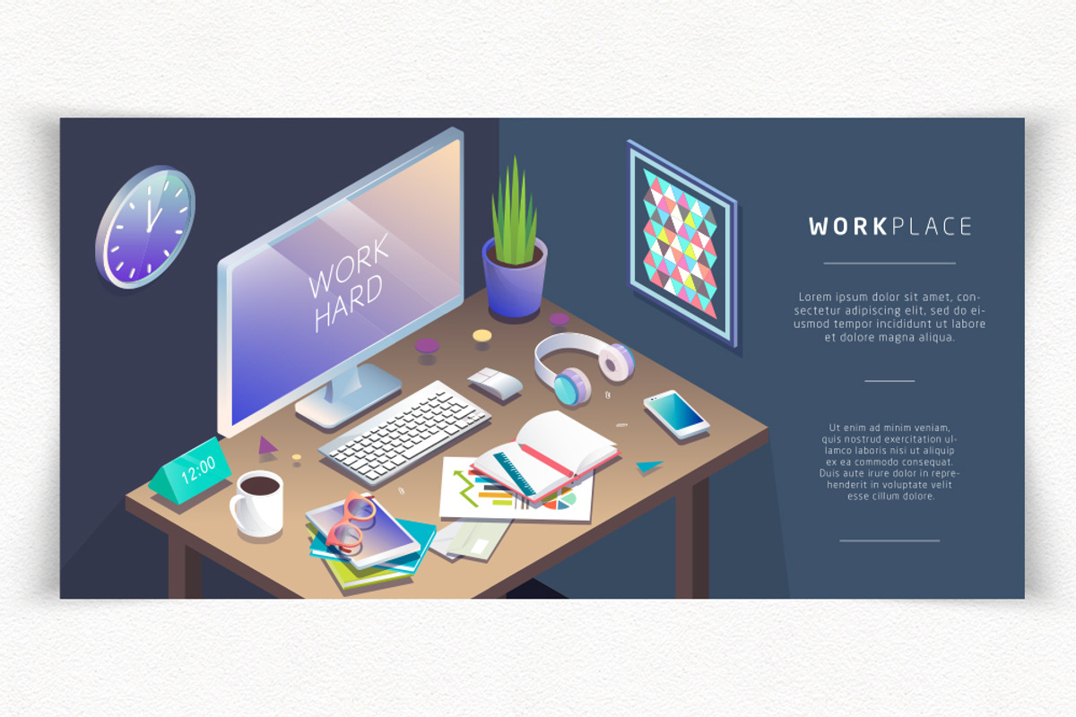 Isometric WorkPlace, a Technology Illustration by ArtoJoy (Photo 3 of 7)