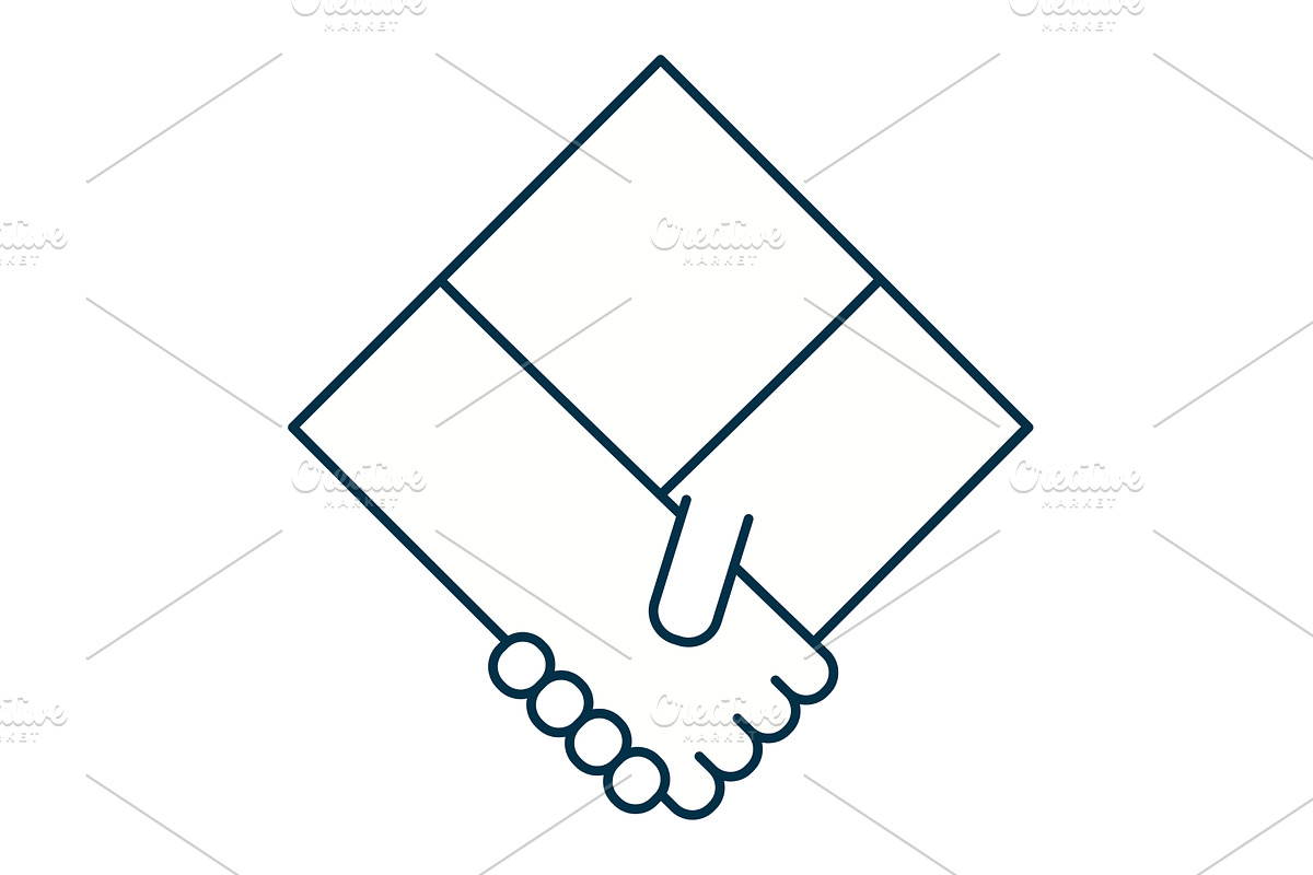 Two hands clasped in handshake, an Object Graphic by sceptical cactus