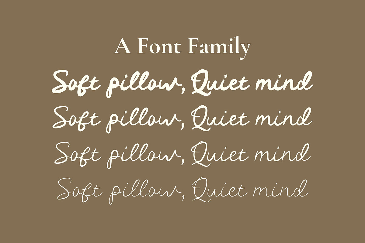 Pillow Script | A Modern Font Family, a Script Font by Fontcastle (Photo 2 of 7)