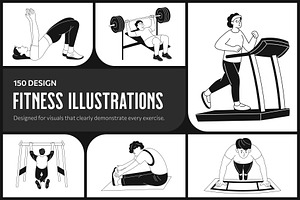 150 Fitness Illustrations, a Person Illustration by Vectors Market