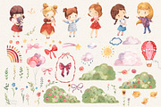 GIRL- GIRL. Watercolor clipart, a Person Illustration by OlliArtDesign (Thumbnail 2 of 5)