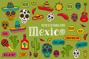 Vector Mexico icons, a Pattern Graphic by Art Loft (Thumbnail 1 of 7)