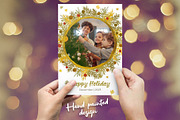 Wreath Photo Card PSD Template, a Card Template by PSD templates and Photos (Thumbnail 2 of 5)