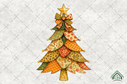Patchwork Christmas Tree Png, an Illustration by Craft Nest (Thumbnail 1 of 6)