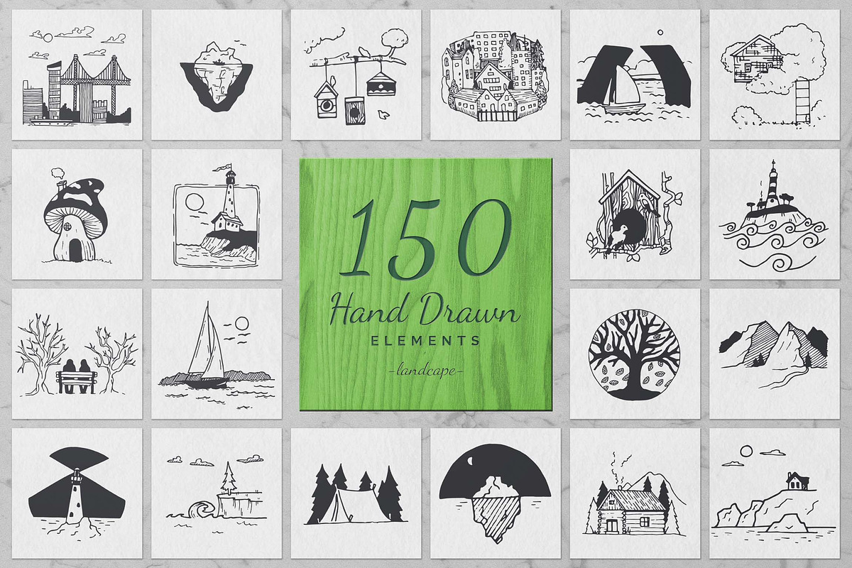 500 Hand Drawn Elements -Bundle II-, an Animal Illustration by Michael Rayback Design (Photo 4 of 5)