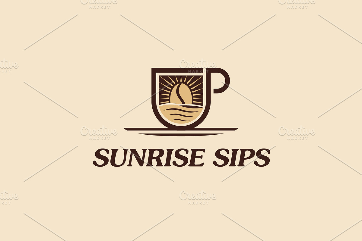 Sunrise Sips Logo, a Food Illustration by Kaushal Jangid (Photo 1 of 4)