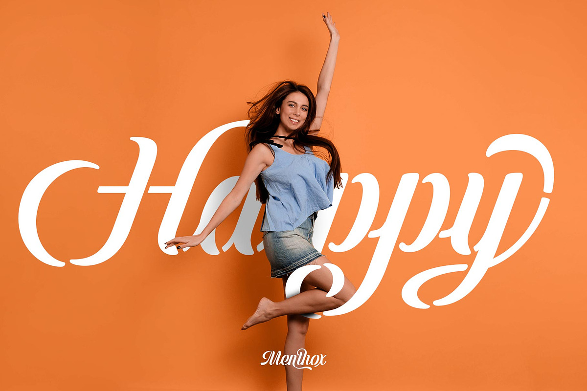 Menthox Typeface, a Script Font by alit design (Photo 1 of 15)