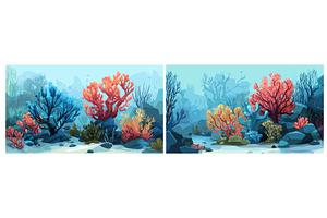 Underwater reefs background. Sea, an Animal Illustration by Stock-Smart-Start