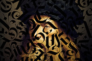 Gothic modern ABC letters, a Blackletter Font by GeekClick (Thumbnail 3 of 15)