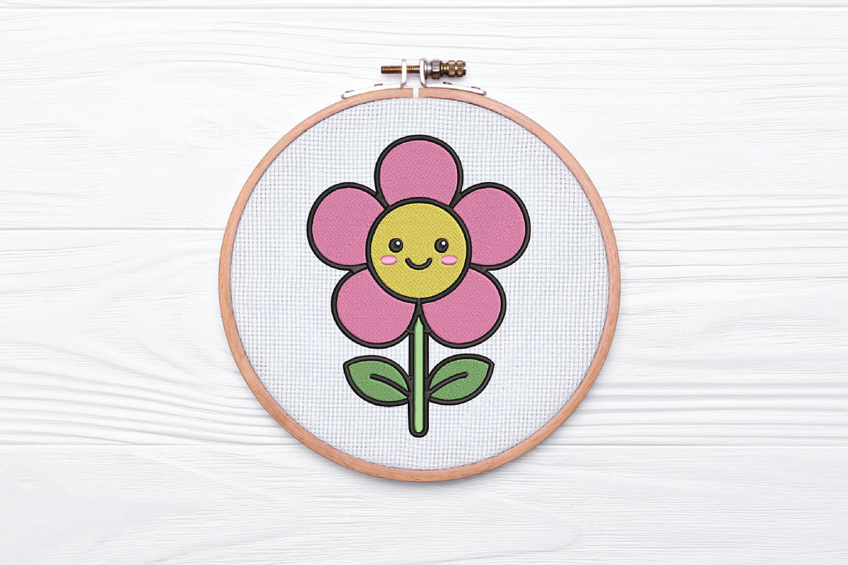 Flower Embroidery Design, an Illustration by DreamArtGraphic (Photo 2 of 4)