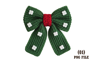 Christmas Bow Knitted Coquette, an Illustration by DreamArtGraphic