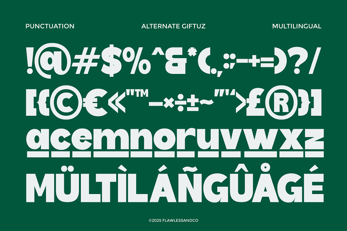Giftuz - Bold Sans Serif Font, a Sans Serif Font by Flawless And Co (Photo 9 of 10)