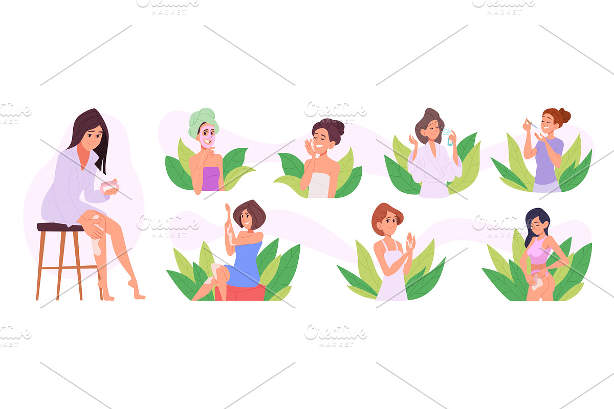 Face cleaning. Woman self skincare, an Object Illustration by Onyx