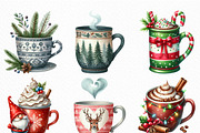 Christmas Coffee Cup Clipart, an Illustration by Craft Nest (Thumbnail 5 of 6)