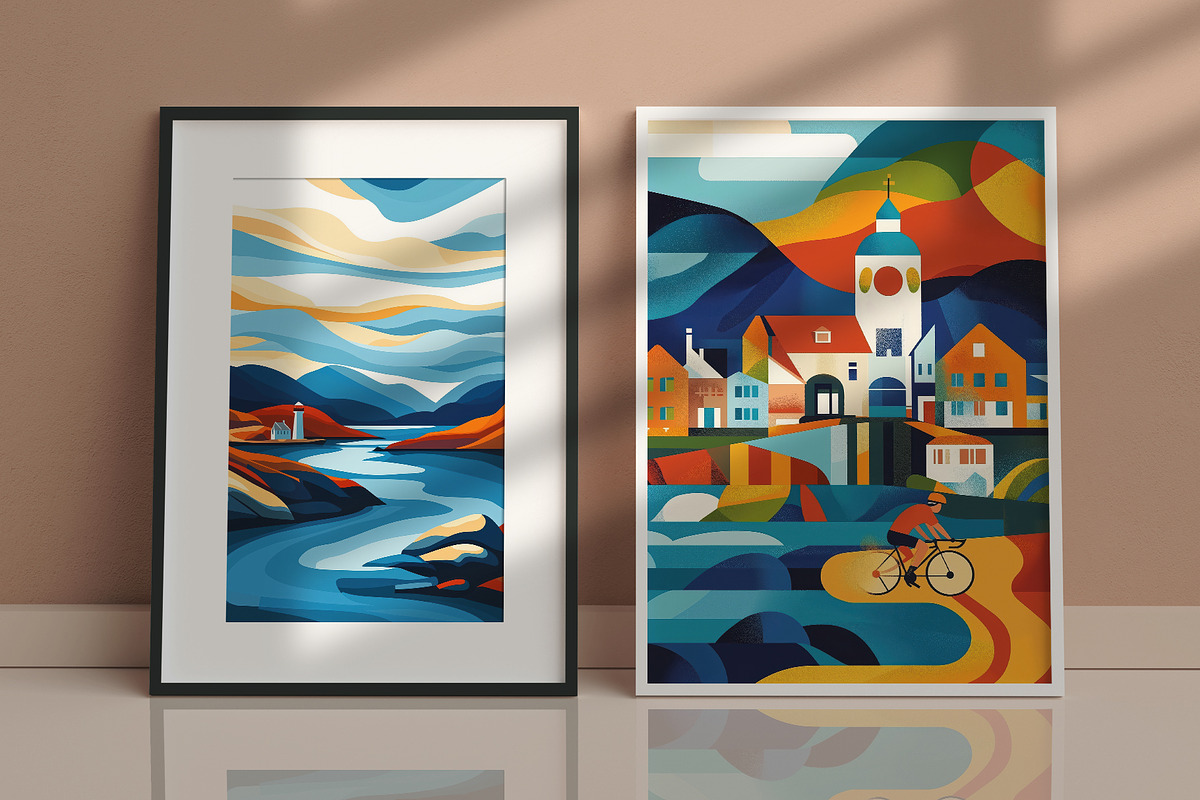 Coastal Town Illustration, a Decorative Illustration by Housui Patterns (Photo 5 of 9)