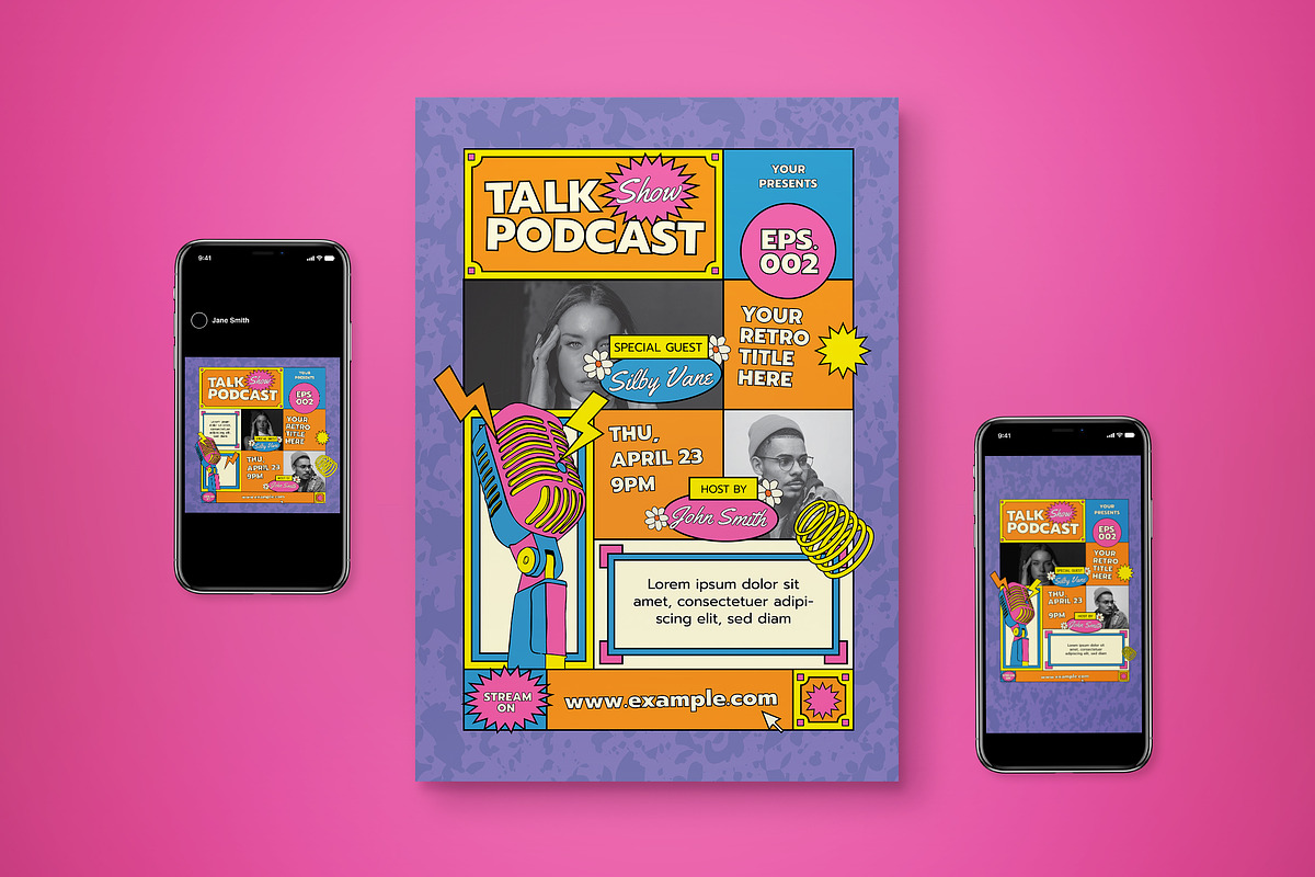 Talk Show Podcast Flyer Set, a Flyer Template by graphicook (Photo 1 of 3)