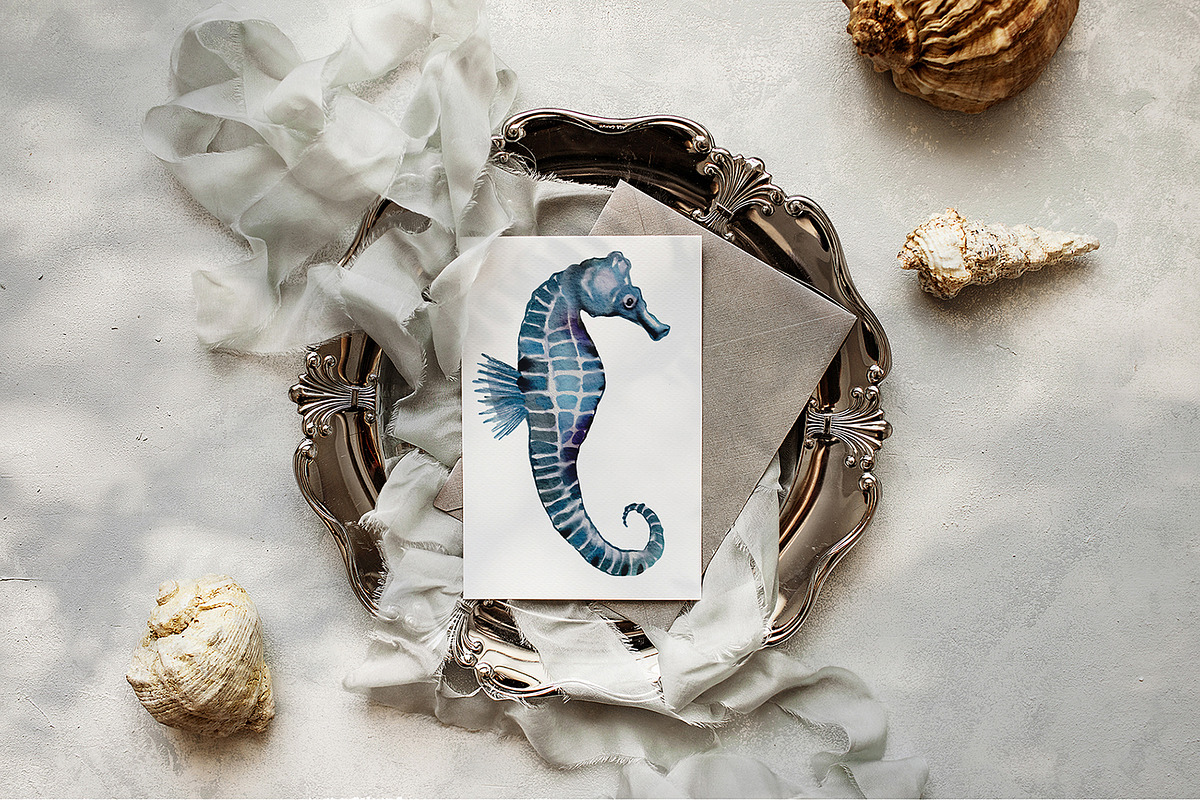 Ocean - Watercolor Nautical Set., a Texture Illustration by Kaleriia (Photo 2 of 10)