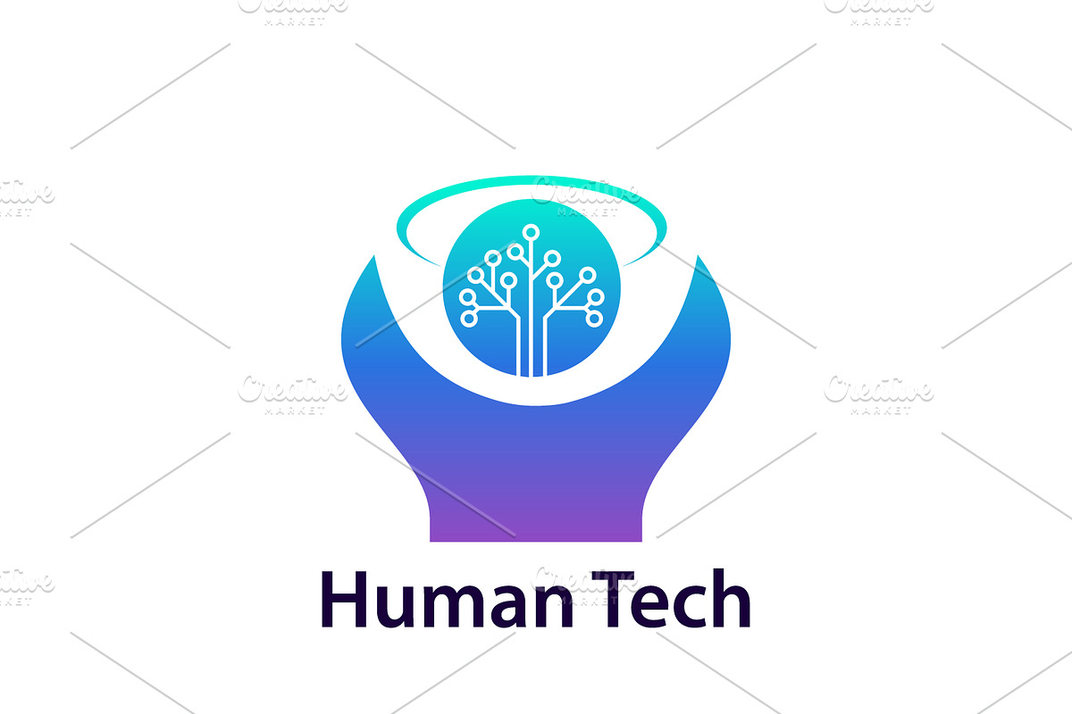 Human head logo. Human or technology, a Branding & Logo Template by Design Store