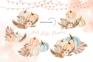 Boho Rustic Pumpkin Clipart