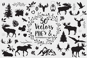 Moose Woodland Vectors & PNG Clipart