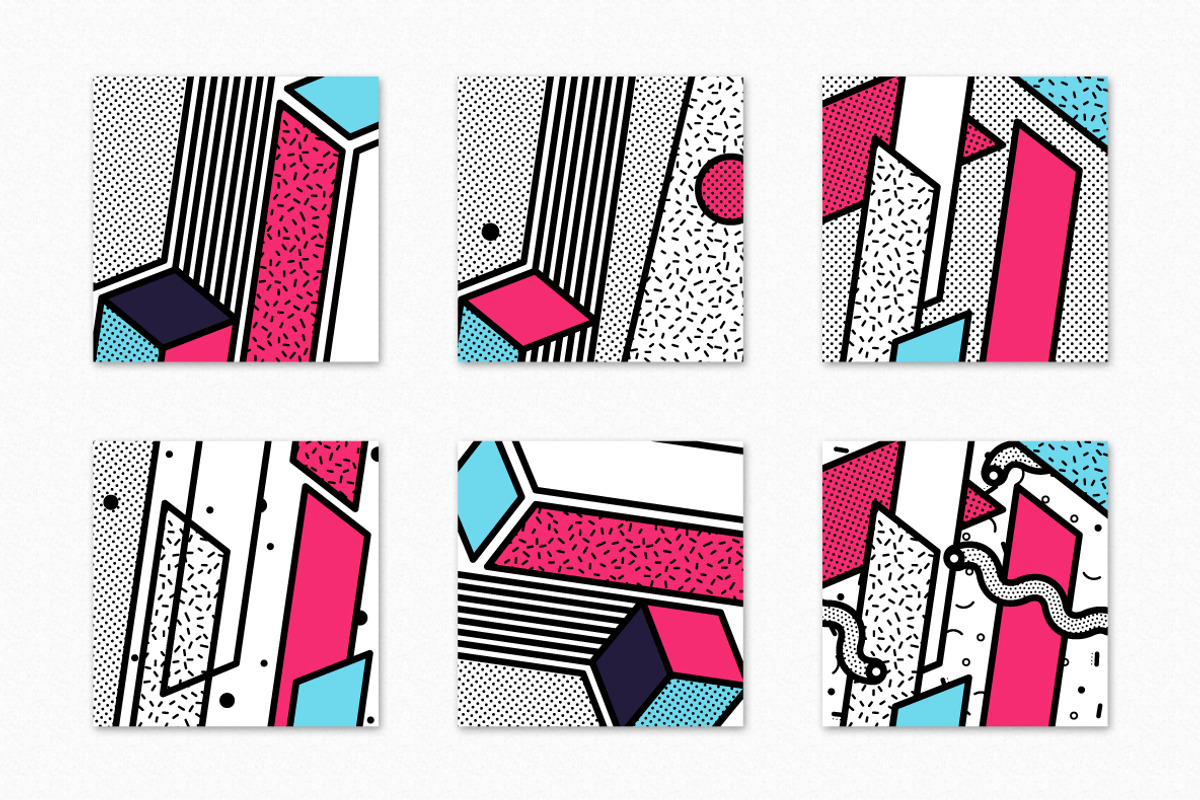 40 Vector Bright Backgrounds in 80s, a Pattern Graphic by softulka (Photo 2 of 13)