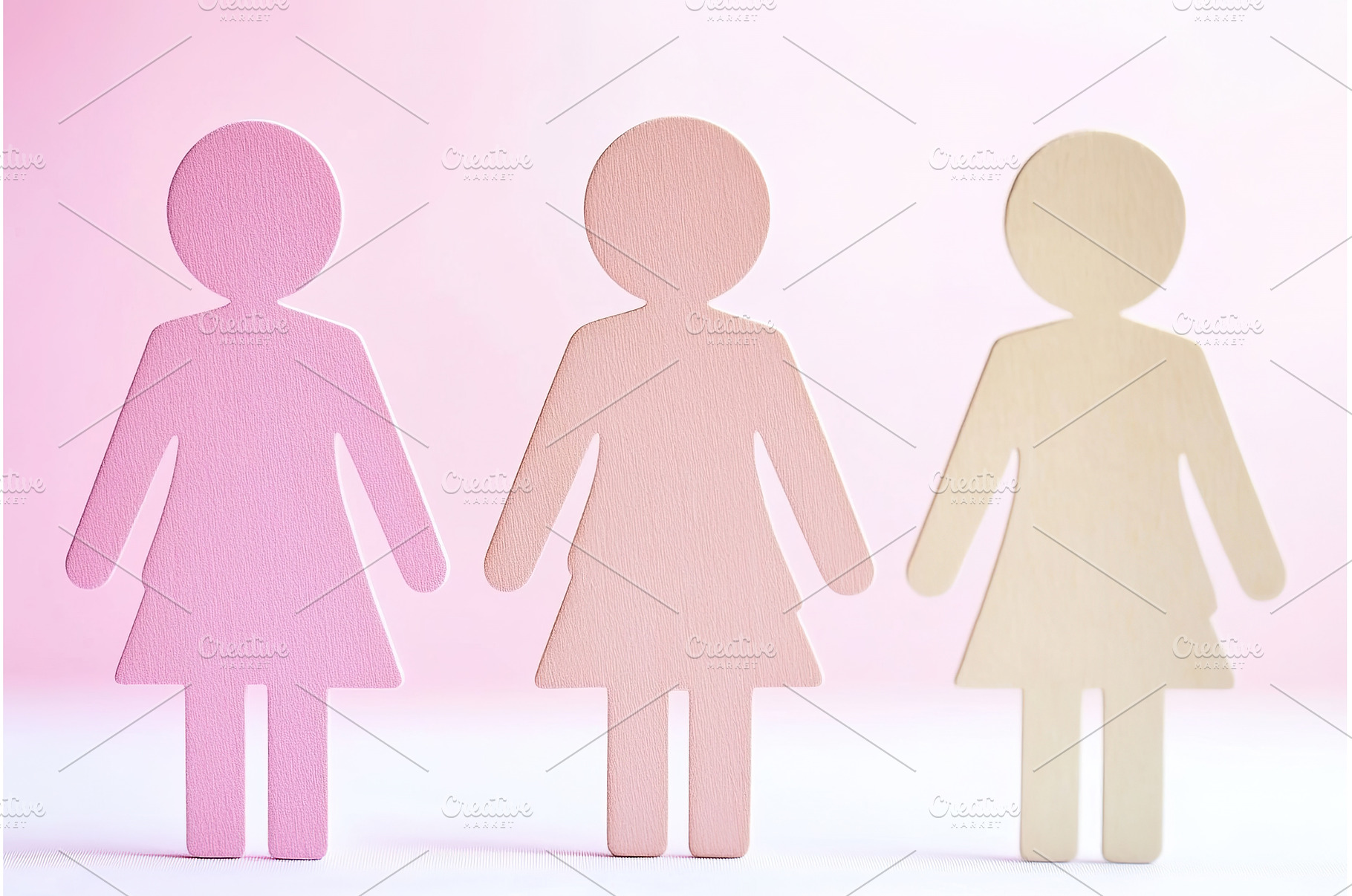 Three woman figures in various pink, an Arts & Entertainment Photo by Lermont51