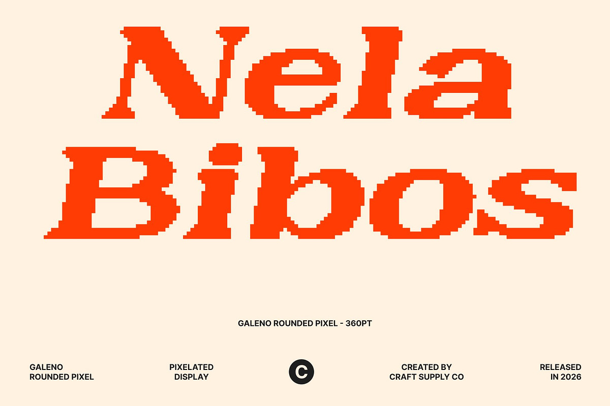 Galeno Rounded Pixel, a Serif Font by Craft Supply Co. (Photo 3 of 8)