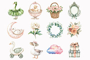 Watercolor Silly Goose Clipart, an Illustration by Design Market (Thumbnail 3 of 5)