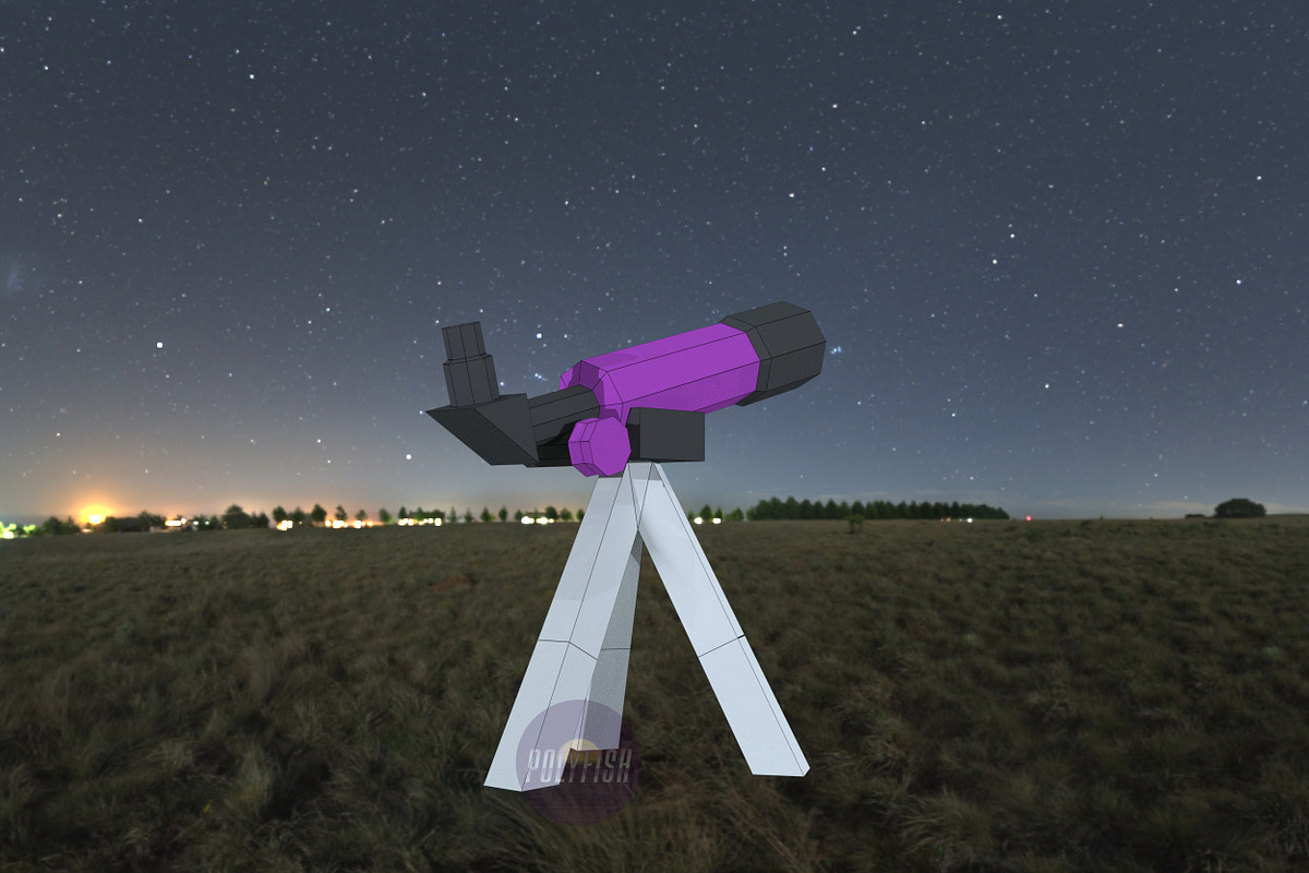Telescope 3D model template, a Graphic by PolyFish (Photo 4 of 5)