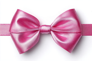 Pink satin ribbon bow elegant gift d, a Photo by Pixeness Studio