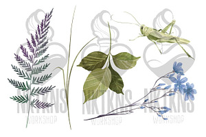 Cute Forest Elements Clipart.