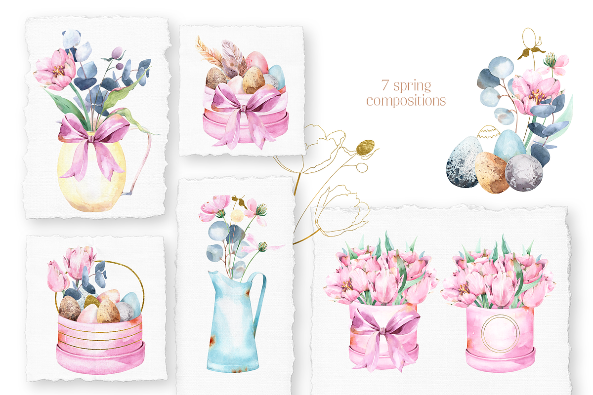Watercolor Spring floral collection, an Object Illustration by Tatiana Troian (Photo 3 of 7)
