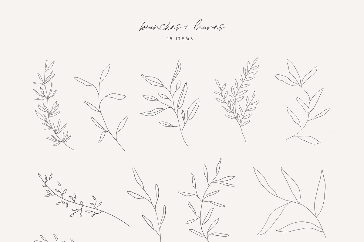 Hand Drawn Botanical Logo & Branding, a Texture Illustration by FEM Creative Studio (Photo 5 of 7)