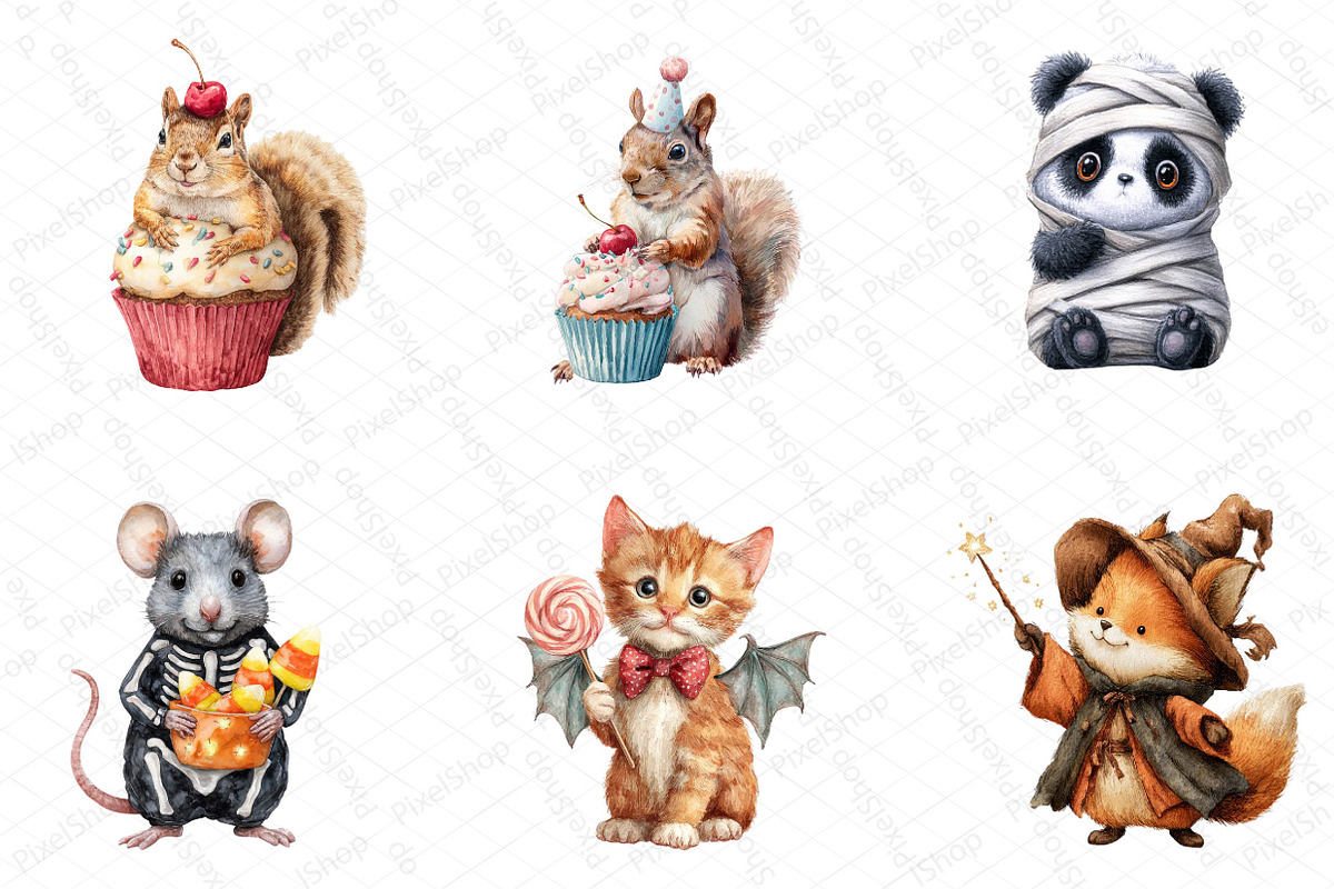 Cute Costume Halloween Clipart, an Illustration by DreamPrint404 (Photo 4 of 5)