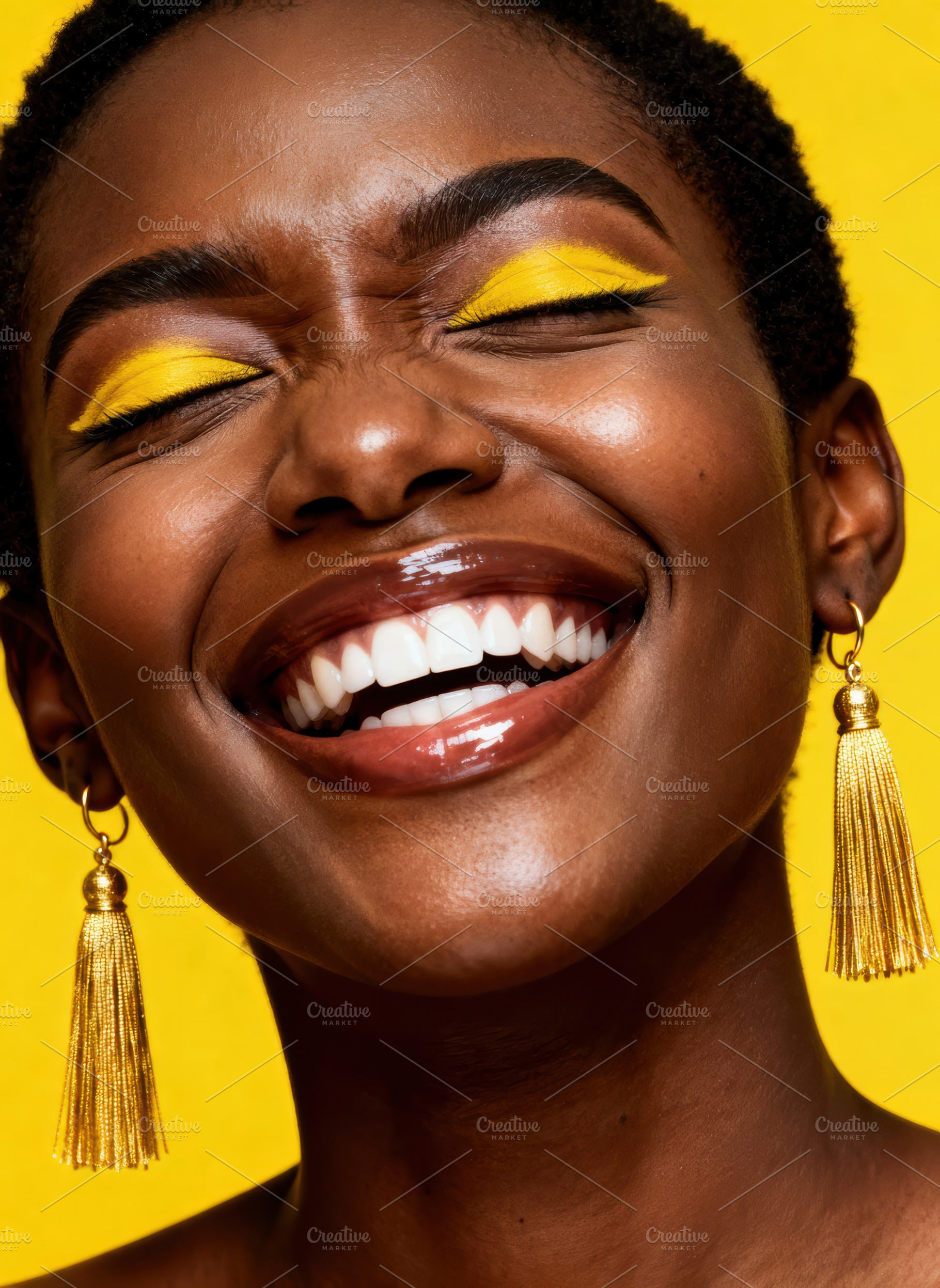 Radiant Joy: Beautiful Black Woman, a Person Photo by Virgo Studio