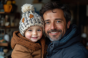 Cheerful father and son enjoying a c, a Photo by Tanuart
