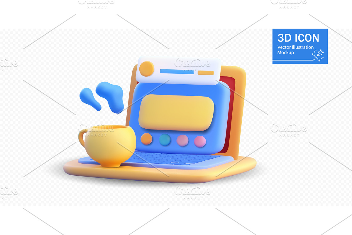 A 3D vector illustration of a, a Technology Illustration by ZinetroN