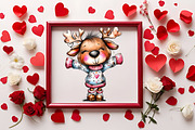 Christmas Cute Reindeer Clipart, an Illustration by RobertsArt (Thumbnail 2 of 7)